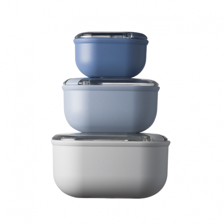 Set of 3 Airtight Containers with Lids Blue - Pull Box - Omada OMADA OMM6753CA2
