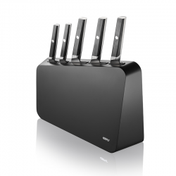 5-Piece Knife Set with Wooden Block - Acuro Steel And Black - Gefu GEFU GF89583