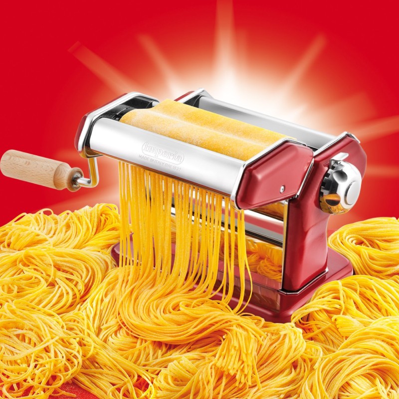 Manual Pasta Machine (2Cutters) 150mm - Ipasta Red - Imperia