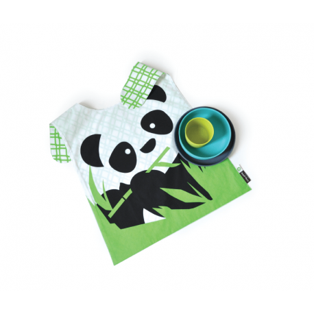 Conjunto Panda Niño - Bambino Gris (plato), Turquesa (vasija) Y Lima (taza) - Biobu BIOBU EKB33782