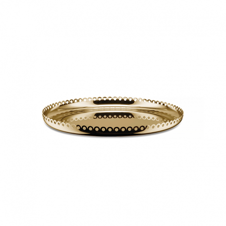 Tabuleiro Redondo 35cm Bronze - Edges Dourado - Alessi ALESSI ALESITM09BR