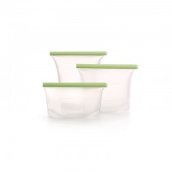 Kit of 3 Reusable Silicone Bags Clear And Green - Lekue LEKUE LK3400800SURU004