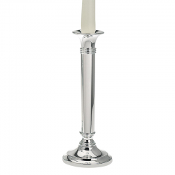 Candle Stick Plain Big Round Base 23cm Silver - Hermann Bauer