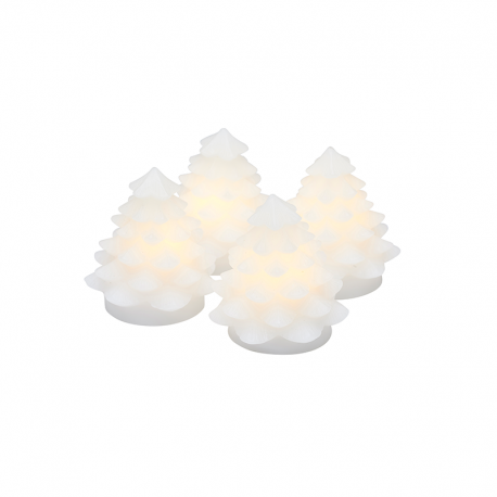 Juego de 4 Mini Arboles de Navidad Blanco - Carla - Sirius SIRIUS SR13203