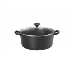 Cocotte Redonda Tapa en Vidrio 22cm - Negro - Le Creuset LE CREUSET LC27001220000461