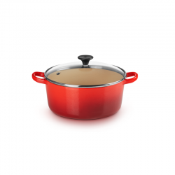 Cocotte Redonda com Tampa em Vidro 22cm - Cerise - Le Creuset LE CREUSET LC27001220602461