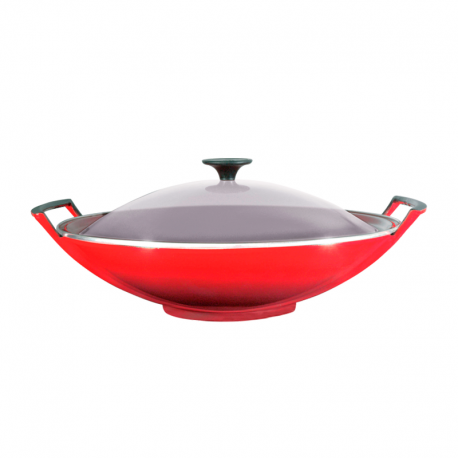 Cast Iron Wok with Glass Lid 36cm Cerise - Le Creuset LE CREUSET LC25304360600460