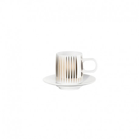 Taza Expreso con Platillo - Muga Rayas Blanco Y Dorado - Asa Selection ASA SELECTION ASA29162425