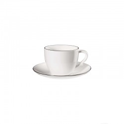 Taza con Platillo 250ml - Ligne Noire Blanco Y Negro - Asa Selection