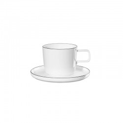 Taza de Café con Platillo 200ml – Oco Noire Blanco Y Negro - Asa Selection