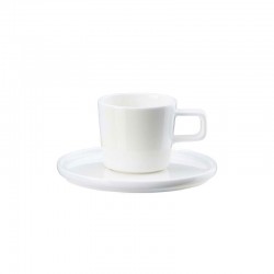 Taza de Café Expresso con Platillo 80ml – Oco Blanco - Asa Selection