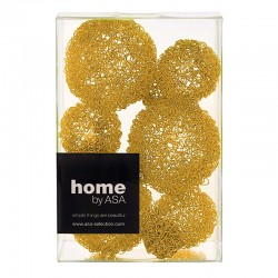 Set of 9 Golden Metal Balls - Deko - Asa Selection