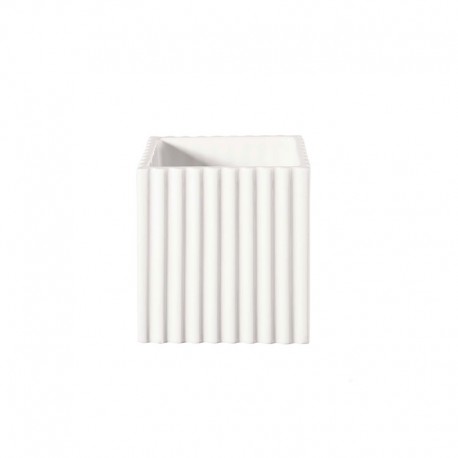 Planter with Grooves 10Cm - Quadro White - Asa Selection ASA SELECTION ASA46101005