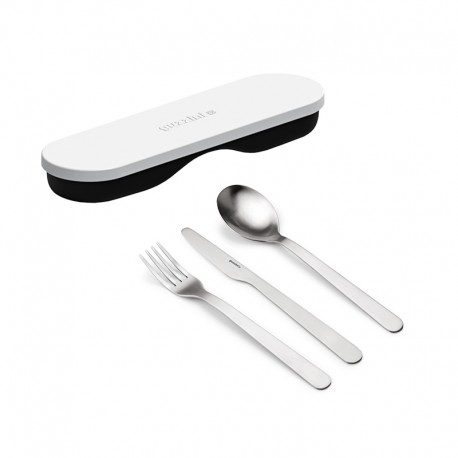 Travel Cutlery with Case White - Store&Go Black And White - Guzzini GUZZINI GZ17110111