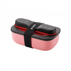 Lunch Box Set With Cutlery Red - Store&Go - Guzzini
