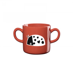 Caneca Infantil com Duas Pegas 250ml Joaninha - Buddies Vermelho - Asa Selection