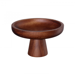Plato de Madera con Pie ᴓ15cm Acacia - Wood Marrón - Asa Selection