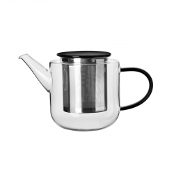 Bule em Vidro com Pega Preto 1,1L - Coppa Glass - Asa Selection