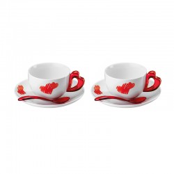 Conj. 2 Chávenas de Cappuccino Vermelho - Love - Guzzini