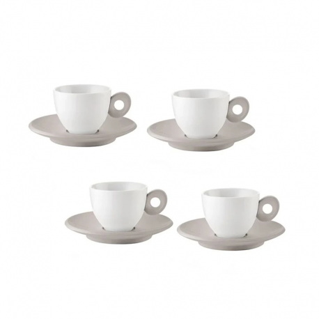Set of 4 Espresso Cups and Saucers Taupe - Everyday - Guzzini GUZZINI GZ81701158