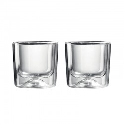 2 Vasos Térmicos de Doble Cuerpo - Gocce Transparente - Guzzini