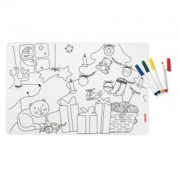Set of Reusable Mats with 4 Felt-Tip Pens Christmas - Bimbi Assorted - Guzzini GUZZINI GZ22609552