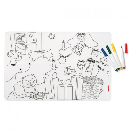 Set of Reusable Mats with 4 Felt-Tip Pens Christmas - Bimbi Assorted - Guzzini GUZZINI GZ22609552