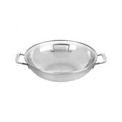 Wok 3 Camadas com Tampa de Vidro 30cm Inox - Le Creuset LE CREUSET LC96101130000000