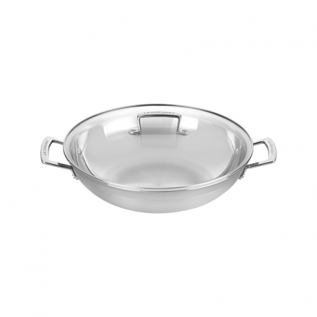 Wok de 3 Capas con Tapa de Vidrio 30cm Inox - Le Creuset LE CREUSET LC96101130000000