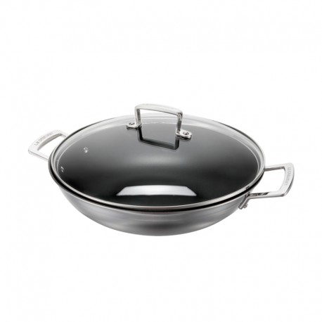 Wok Anti-Aderente com Tampa de Vidro - Triply Preto - Le Creuset LE CREUSET LC96201130001000