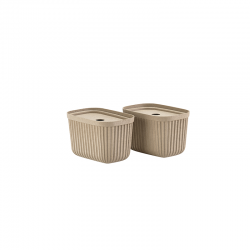 Set of 2 Storage Boxes 23cm Brown - Pulp - Zone Denmark
