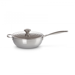 Frigideira de Chef Anti-aderente com Tampa e Pega 24cm - Signature Inox - Le Creuset LE CREUSET LC96601424001700