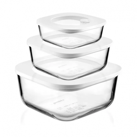 Conj. de 3 Recipientes de Vidro Hermético - Store&More Branco - Guzzini GUZZINI GZ11330311