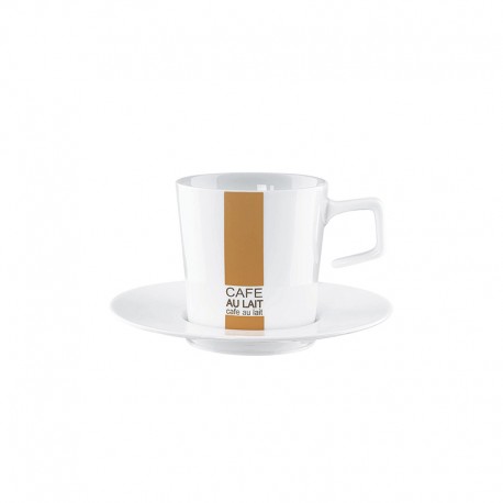 Taza Café au Lait Con Platillo Calcomanía - Cafe Al Bar Blanco - Asa Selection ASA SELECTION ASA19820097