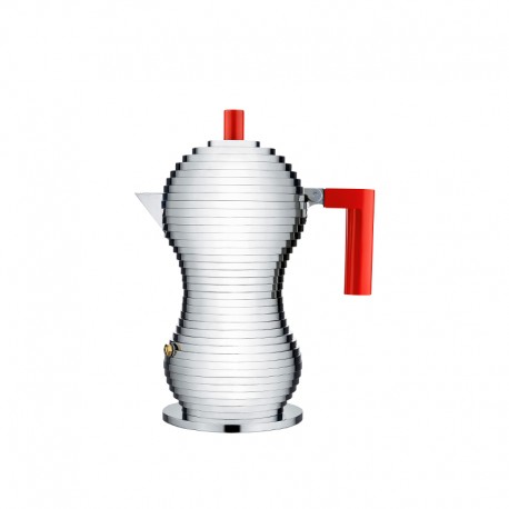 Cafetera Expresso Inducción 3 Tazas - Pulcina Gris Y Rojo - Alessi ALESSI ALESMDL02/3RFM