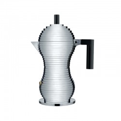 Cafetera Para Café Exprés 300ml - Pulcina Gris Y Negro - Alessi ALESSI ALESMDL02/6B