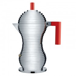 Cafeteira Para Café Expresso 300ml - Pulcina Cinza E Vermelho - Alessi ALESSI ALESMDL02/6R