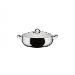 Low Casserole with Lid ø28cm - Mami Steel - Alessi ALESSI ALESSG102/28C