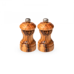 Duo Pepper and Salt Mills 10cm - Bistro Wood - Peugeot Saveurs