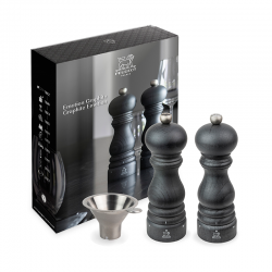 Salt and Pepper Mill Coffret+Funnel - Graphite Emotion - Peugeot Saveurs