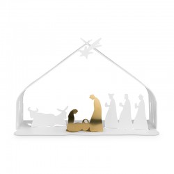 Crib - Bark Crib White And Gold - Alessi
