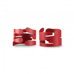 Conj. 2 Anéis para Guardanapo Vermelho - Barkring - Alessi