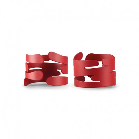 Conj. 2 Anéis para Guardanapo Vermelho - Barkring - Alessi ALESSI ALESBM17S2R