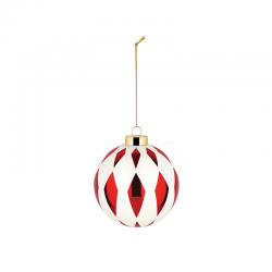 Christmas Bauble Rhombus - Delight White, Red And Gold - Alessi ALESSI ALESNZ046