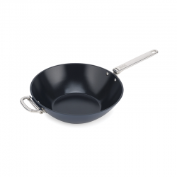 Non-Stick Ceramic Folding Handle Wok with Lid 32cm Blue - Space - Joseph Joseph JOSEPH JOSEPH JJ45048