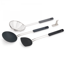 3-Piece Wok Utensil Set Black - Nest Fusion - Joseph Joseph
