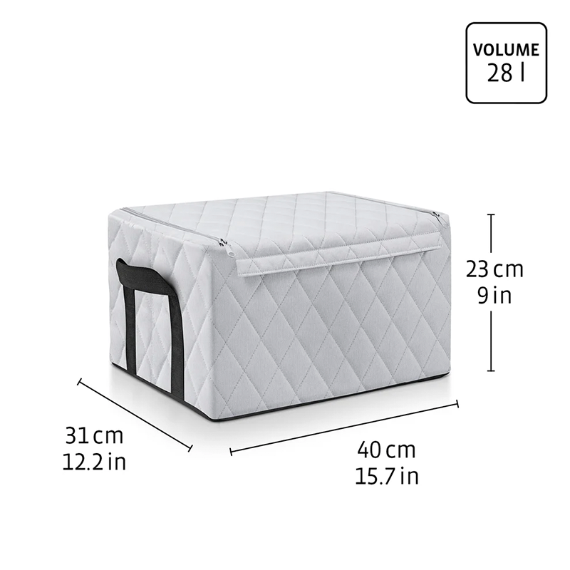 Storage Box with Lid Rhombus Light Grey - Storagebox M - Reisenthel