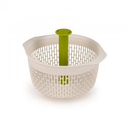 In-sink Salad-spinning Colander - Spindola White And Green - Joseph Joseph