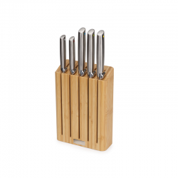 Vertical Knife Set with Bamboo Storage Tray - Elevate Steel - Joseph Joseph