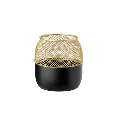 Porta-Velas Pequena - Collar Preto E Dourado - Stelton STELTON STT428